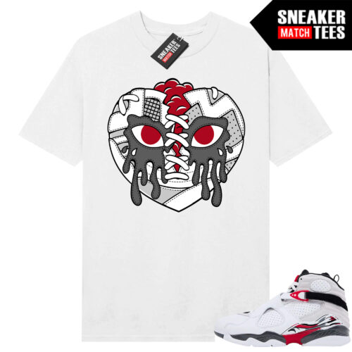Jordan 8 Bugs Bunny Sneaker Match Tees White Sneaker Heart