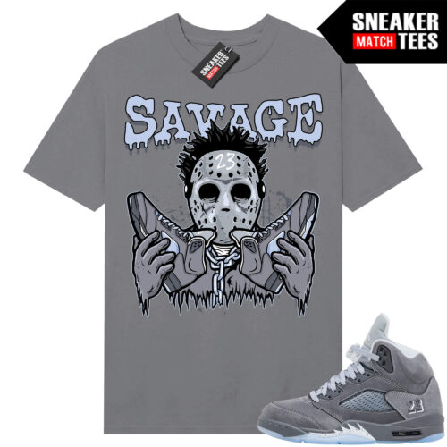 Wolf Grey 5s Sneaker Match Tees Wolf Grey T-shirt 23 Savage