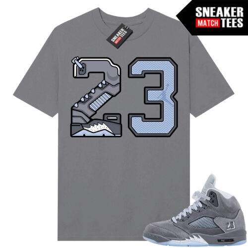 Wolf Grey 5s Sneaker Match Tees Wolf Grey T-shirt 23 Sole