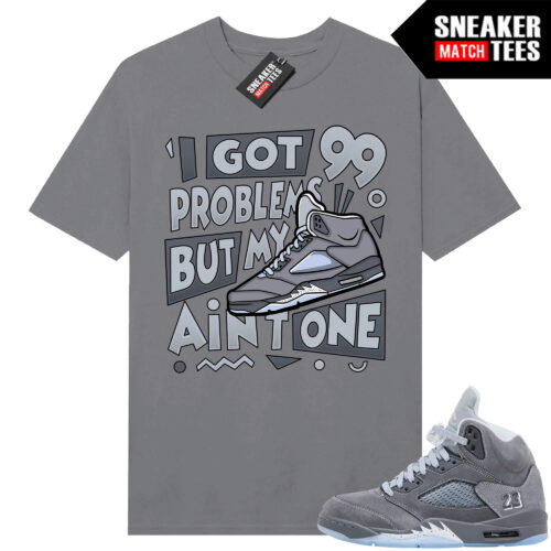 Wolf Grey 5s Sneaker Match Tees Wolf Grey T-shirt 99 Problems