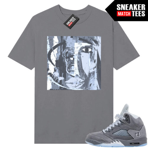 Wolf Grey 5s Sneaker Match Tees Wolf Grey T-shirt Abstract Art