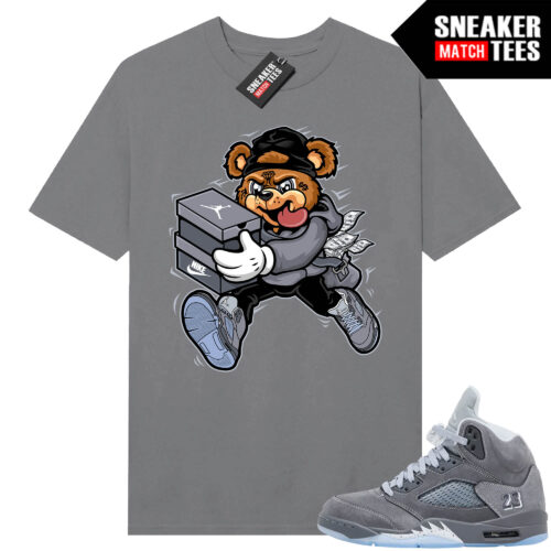 Wolf Grey 5s Sneaker Match Tees Wolf Grey T-shirt Bear Sneaker Heist