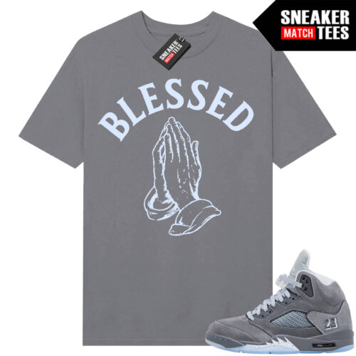Wolf Grey 5s Sneaker Match Tees Wolf Grey T-shirt Blessed