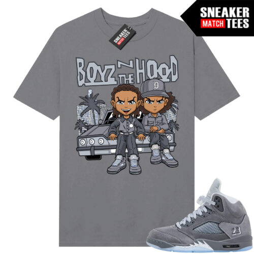Wolf Grey 5s Sneaker Match Tees Wolf Grey T-shirt Boondocks N The Hood