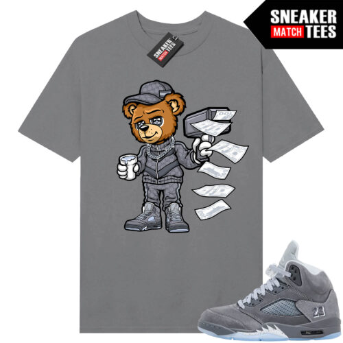 Wolf Grey 5s Sneaker Match Tees Wolf Grey T-shirt Cash Canon Bear