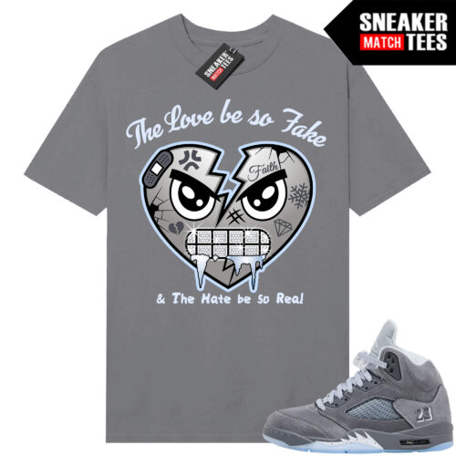 Wolf Grey 5s Sneaker Match Tees Wolf Grey T-shirt Cold Heart