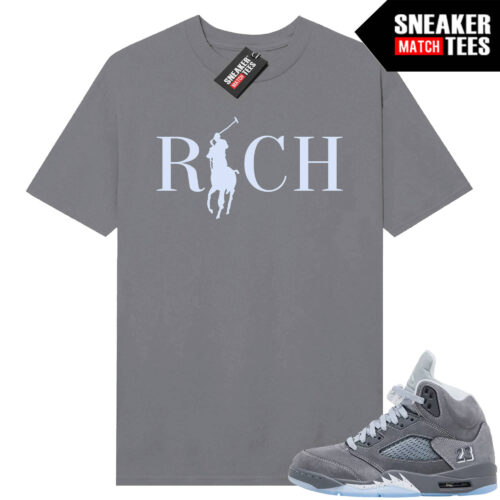 Wolf Grey 5s Sneaker Match Tees Wolf Grey T-shirt Country Club Rich