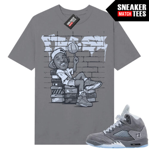 Wolf Grey 5s Sneaker Match Tees Wolf Grey T-shirt Fresh Fives