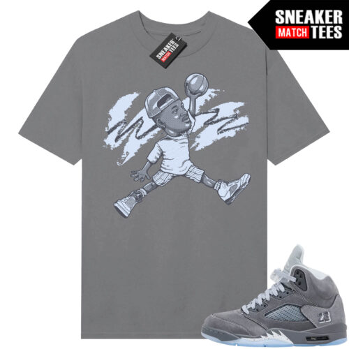 Wolf Grey 5s Sneaker Match Tees Wolf Grey T-shirt Fresh Prince Jumpman