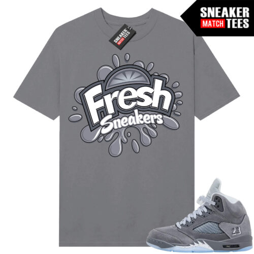 Wolf Grey 5s Sneaker Match Tees Wolf Grey T-shirt Fresh Sneakers