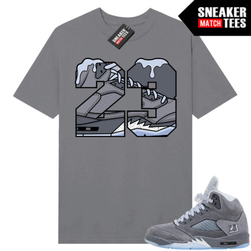Wolf Grey 5s Sneaker Match Tees Wolf Grey T-shirt Icy 23