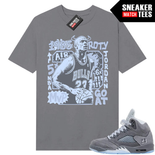 Wolf Grey 5s Sneaker Match Tees Wolf Grey T-shirt MJ MVP Remix