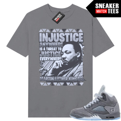 Wolf Grey 5s Sneaker Match Tees Wolf Grey T-shirt MLK