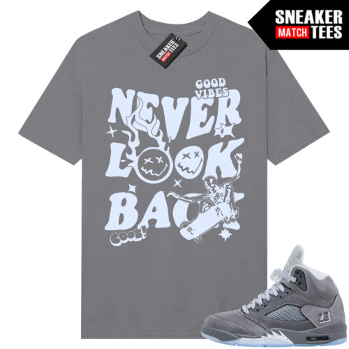 Wolf Grey 5s Sneaker Match Tees Wolf Grey T-shirt Never Look Back