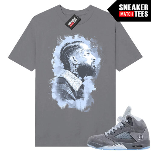 Wolf Grey 5s Sneaker Match Tees Wolf Grey T-shirt Nipsey Watercolor