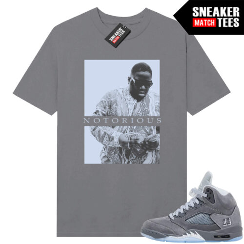 Wolf Grey 5s Sneaker Match Tees Wolf Grey T-shirt Notorious