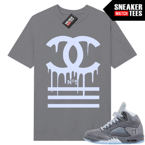 Wolf Grey 5s Sneaker Match Tees Wolf Grey T-shirt Number 5 Drip