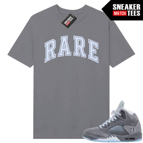 Wolf Grey 5s Sneaker Match Tees Wolf Grey T-shirt Rare Arch Logo
