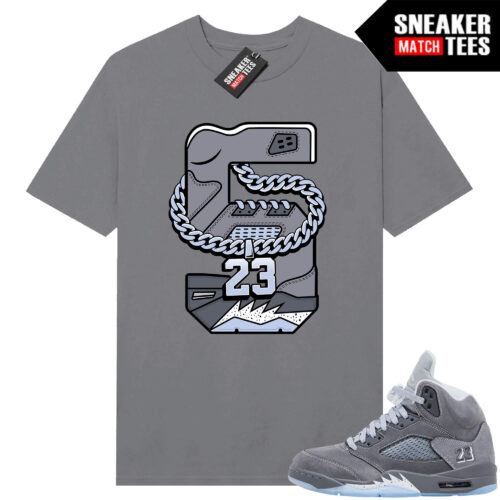 Wolf Grey 5s Sneaker Match Tees Wolf Grey T-shirt Retro 5