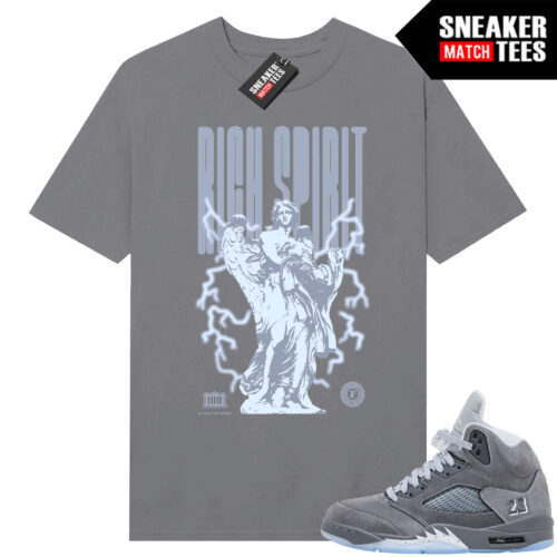 Wolf Grey 5s Sneaker Match Tees Wolf Grey T-shirt Rich Spirit