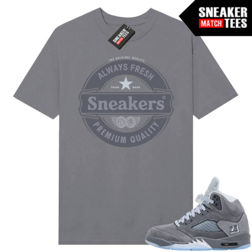Wolf Grey 5s Sneaker Match Tees Wolf Grey T-shirt SNEAKERS