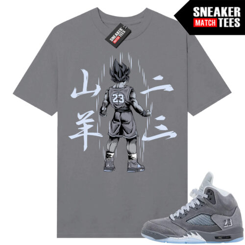 Wolf Grey 5s Sneaker Match Tees Wolf Grey T-shirt Saiyan 23