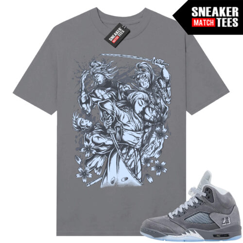 Wolf Grey 5s Sneaker Match Tees Wolf Grey T-shirt Samurai Revenge