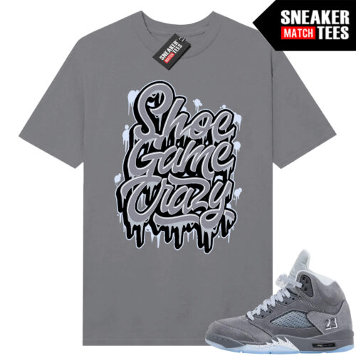 Wolf Grey 5s Sneaker Match Tees Wolf Grey T-shirt Shoe Game Crazy