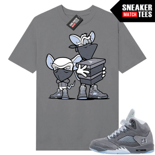 Wolf Grey 5s Sneaker Match Tees Wolf Grey T-shirt Sneaker Heist