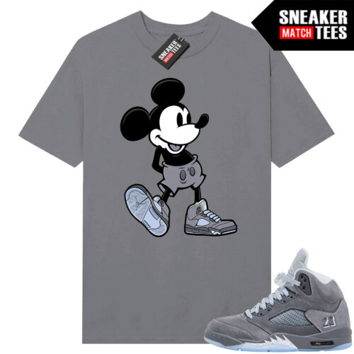 Wolf Grey 5s Sneaker Match Tees Wolf Grey T-shirt Sneakerhead Mickey