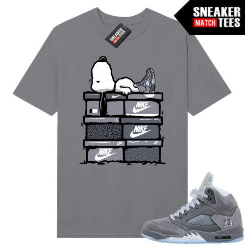 Wolf Grey 5s Sneaker Match Tees Wolf Grey T-shirt Sneakerhead Snoopy