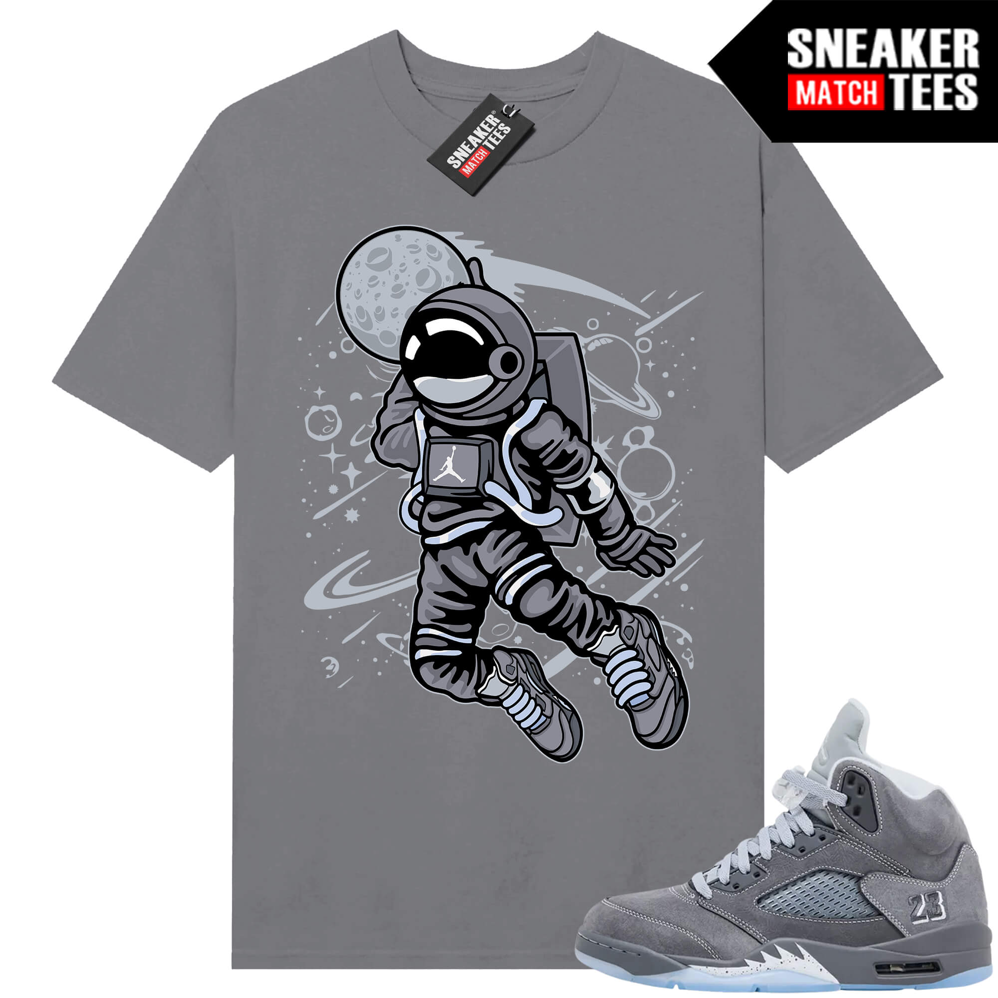 Wolf Grey 5s Sneaker Match Tees Wolf Grey T-shirt Space Jam