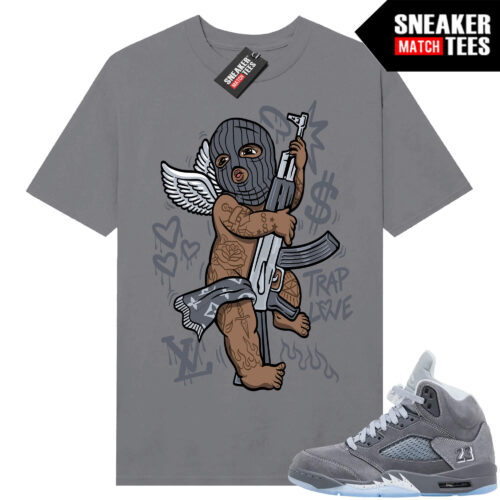 Wolf Grey 5s Sneaker Match Tees Wolf Grey T-shirt Trap Angel