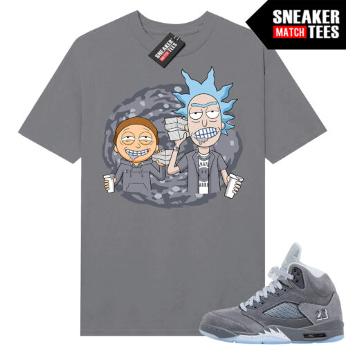 Wolf Grey 5s Sneaker Match Tees Wolf Grey T-shirt Trap Ric Morty