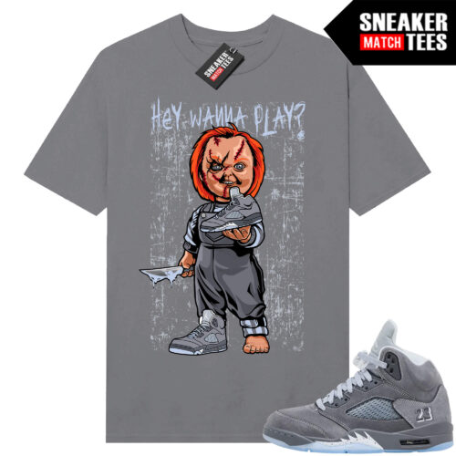Wolf Grey 5s Sneaker Match Tees Wolf Grey T-shirt Wanna Play
