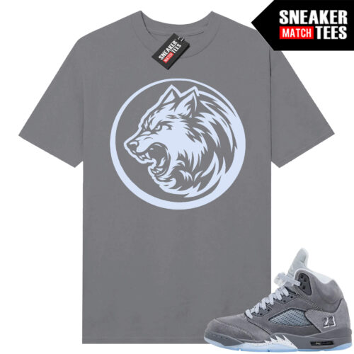 Wolf Grey 5s Sneaker Match Tees Wolf Grey T-shirt Wolf Grey Logo