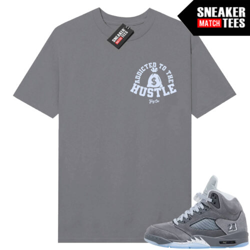 Wolf Grey 5s Sneaker Match Tees Wolf Grey T-shirt YNG CEO Addicted