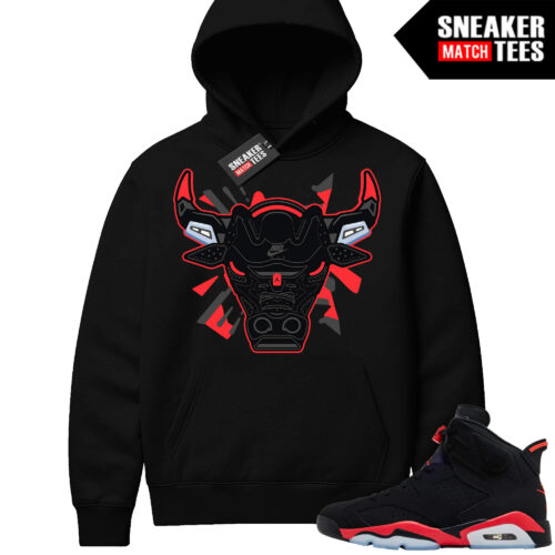 Infrared 6s Reverse Sneaker Match Hoodies Black Retro Bull