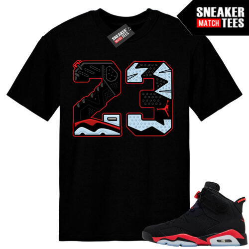 Infrared 6s Reverse Sneaker Match Tees Black 23 Sole