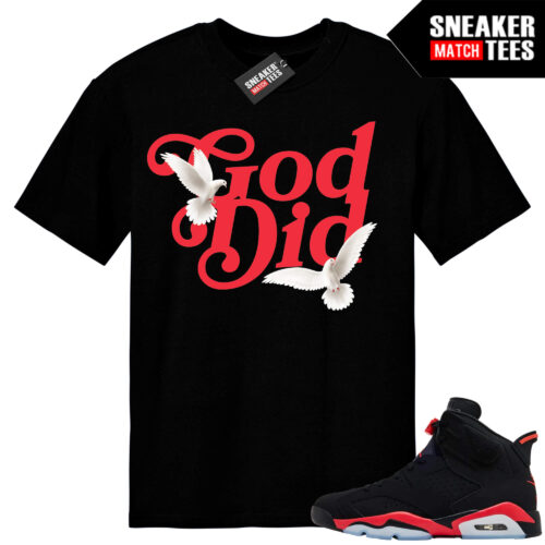 Infrared 6s Reverse Sneaker Match Tees Black God Did Doves