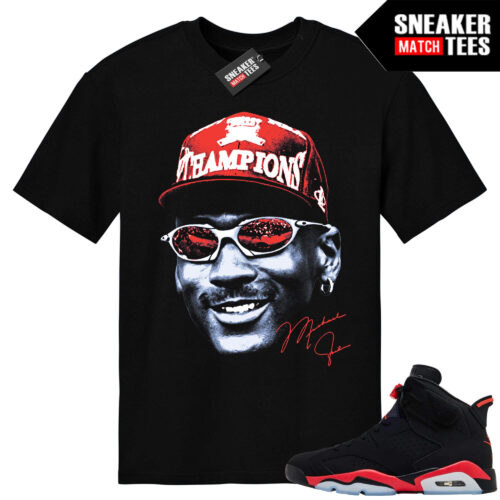 Infrared 6s Reverse Sneaker Match Tees Black MJ Big Face