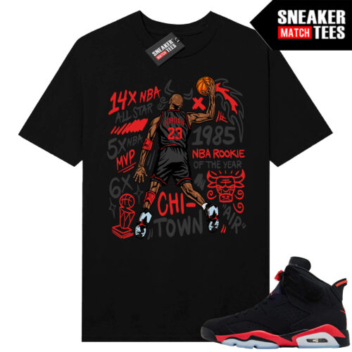 Infrared 6s Reverse Sneaker Match Tees Black MJ Slam Dunk