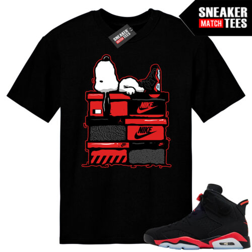 Infrared 6s Reverse Sneaker Match Tees Black Sneakerhead Snoopy
