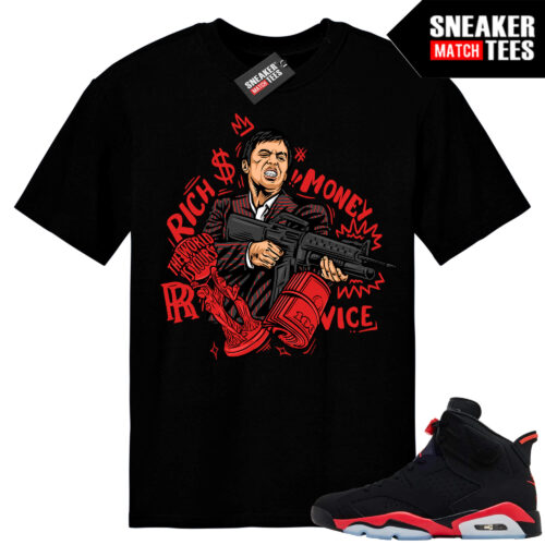 Infrared 6s Reverse Sneaker Match Tees Black Tony Montana