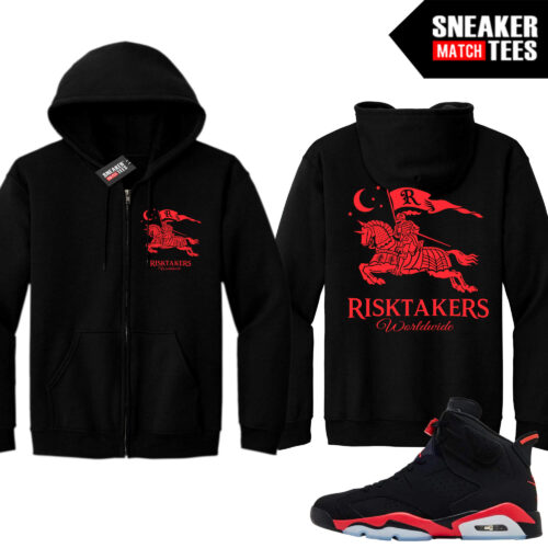 Infrared 6s Reverse Sneaker Match Zip Up Hoodies Black Risktakers Worldwide Knight