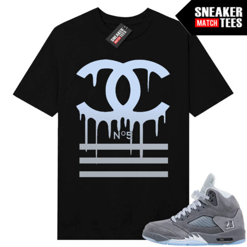 Wolf Grey 5s Sneaker Match Tees Black Designer Drip