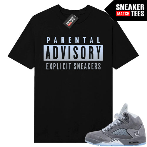 Wolf Grey 5s Sneaker Match Tees Black Explicit Sneakers