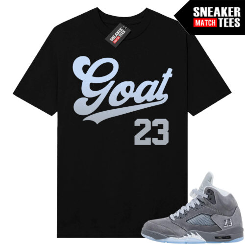 Wolf Grey 5s Sneaker Match Tees Black Goat 23