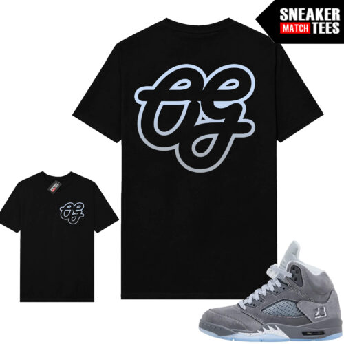 Wolf Grey 5s Sneaker Match Tees Black OG Script V2