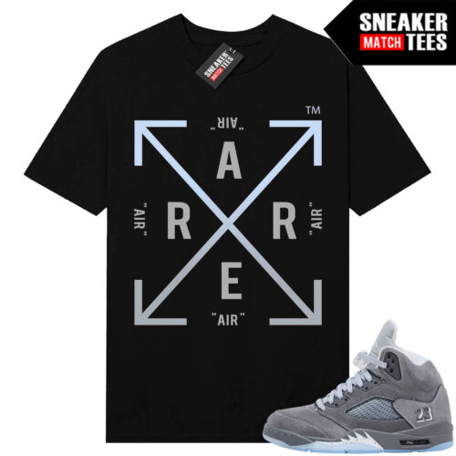 Wolf Grey 5s Sneaker Match Tees Black Rare Air Box